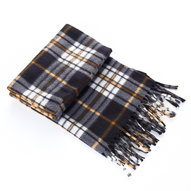 Autumn And Winter Black And White Plaid Plus-sized Thickening Thermal Men&