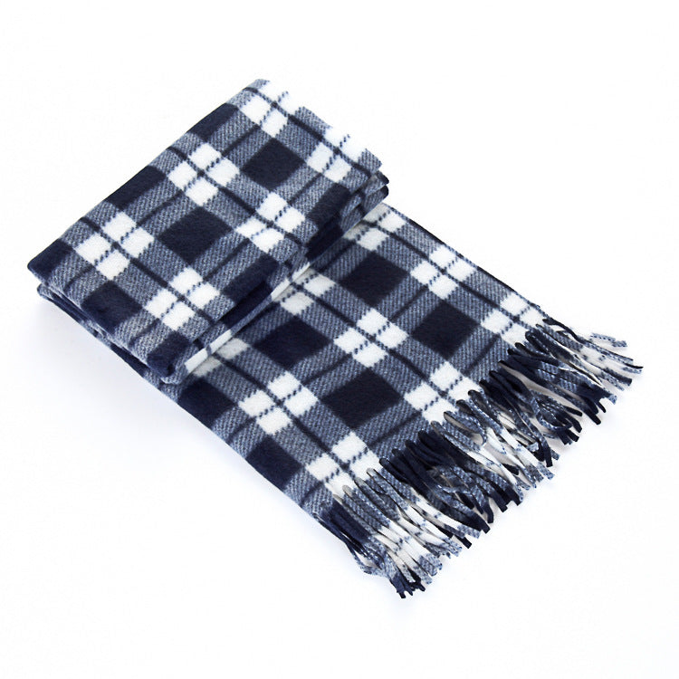 Autumn And Winter Black And White Plaid Plus-sized Thickening Thermal Men&