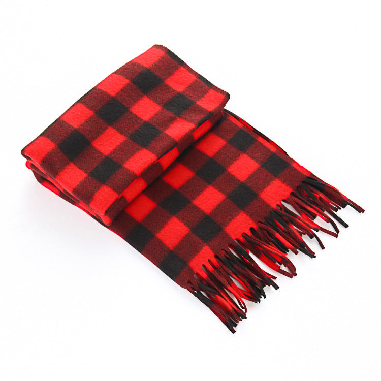 Autumn And Winter Black And White Plaid Plus-sized Thickening Thermal Men&