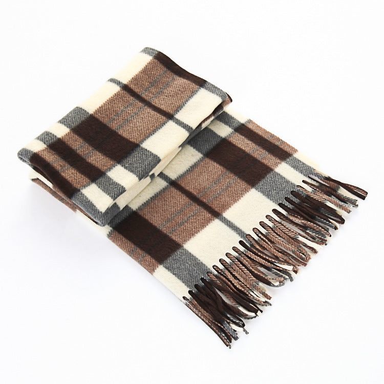 Autumn And Winter Black And White Plaid Plus-sized Thickening Thermal Men&