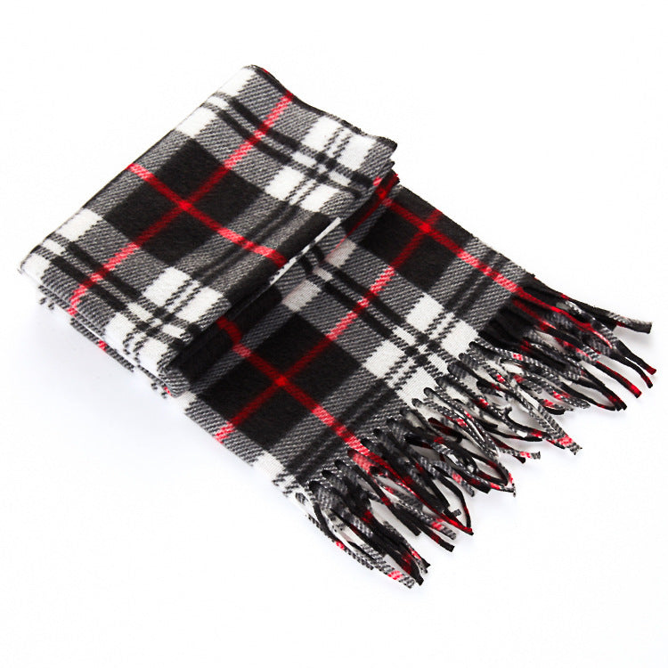 Autumn And Winter Black And White Plaid Plus-sized Thickening Thermal Men&